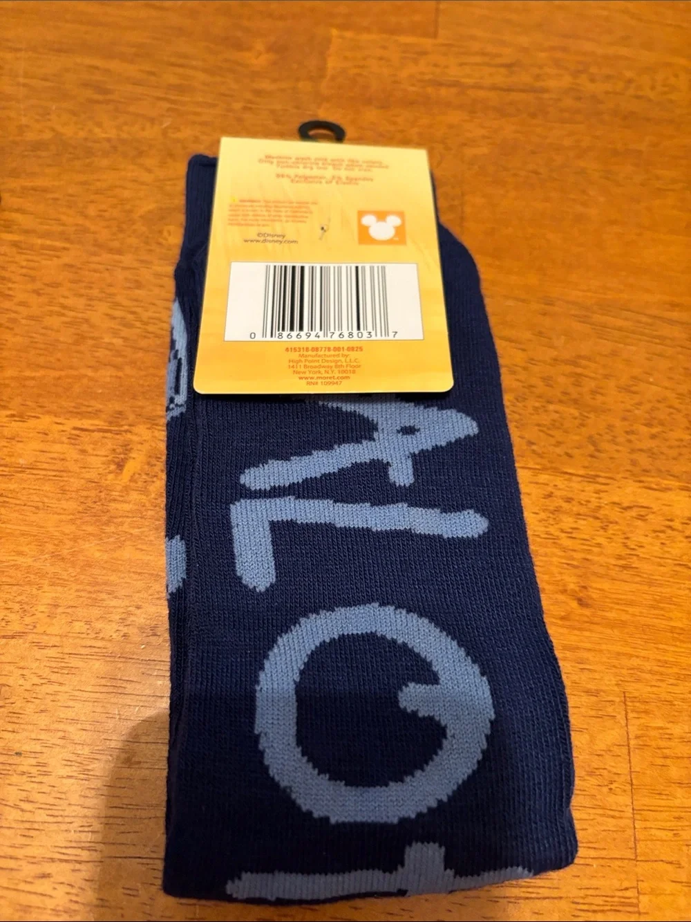 Disney Stitch Adult Size 6.5-12 Blue Stitch Graphic Novelty Crew Socks 1 Pk